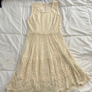 Charming Charlie cream lace sundress womens small
